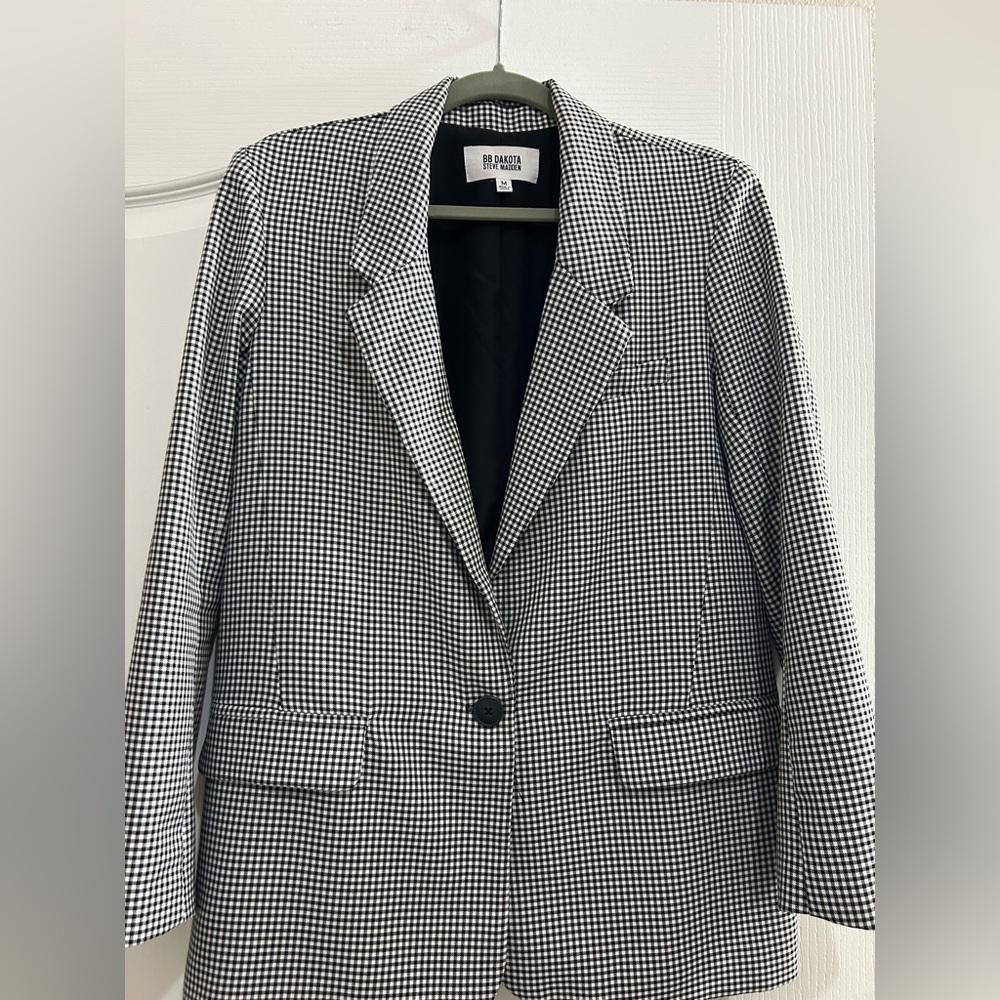 BB Dakota Steve Madden B&W Checkered Women’s Blazer